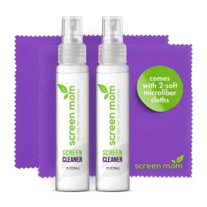 Screen Cleaner Spray and Microfiber Cloths 2-Pack (2x1oz) by 1oz Pack of 2